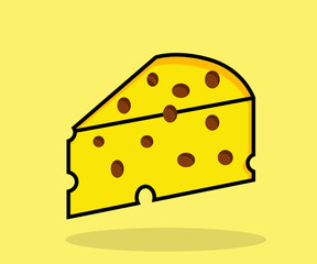 Cheese illustration, cartoon vector icon