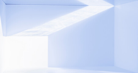Light and shadow in the backdrop of an open white room