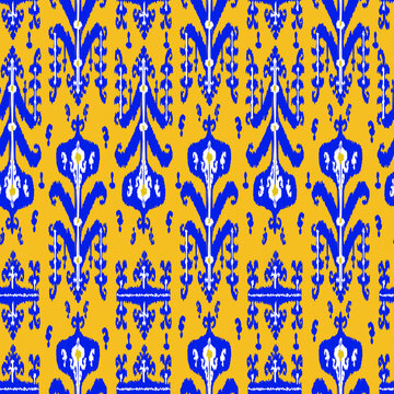 Ikat pattern - digital patterns for fabrics. In Uzbek adras or atlas, Ikat is the traditional textile product in the central Asian region. This kind of fabric producing in Margilan, an old city.
