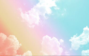 Sky and clouds in pastel tones for graphic design or wallpaper