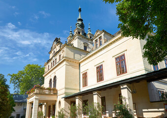 Park view on Velke Brezno castle, Czech Republic