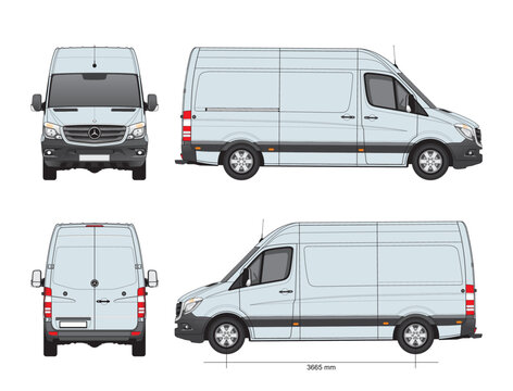 Delivery van Mercedes Benz Sprinter 2017 template