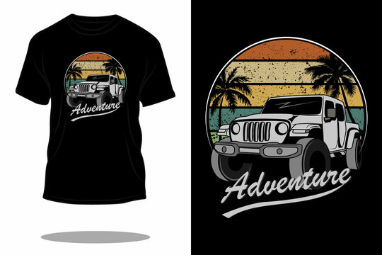 Adventure Jeep Retro T Shirt Design
