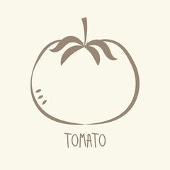 Tomato vector. Tomato doodle. wallpaper. Tomato logo design.