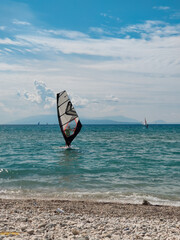 wind surfing at vasiliki beach Lefkada island Greece