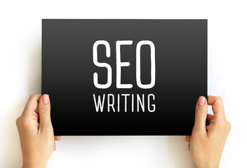 Seo Writing text on card, concept background