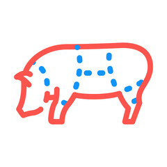 piglet scheme color icon vector. piglet scheme sign. isolated symbol illustration