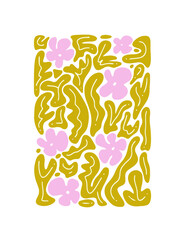 abstract floral and leaf vector bundle