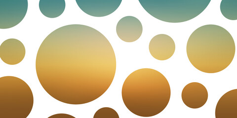 Abstract Random Sized Transparent Circles Pattern on Colorful Blurred Sunset Sky Background - Applicable for Wallpaper, Wrapper, Placard, Poster, Cover Designs - Illustration in Editable Vector Format