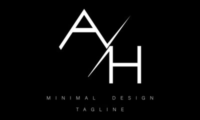 HA or AH Minimalist Logo Design Vector Art Illustration