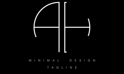 AH or HA Minimal design Vector Art Illustration