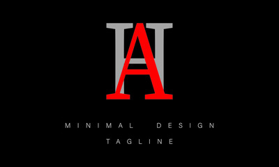 AH or HA Minimal design Vector Art Illustration