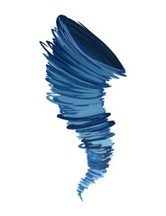 Tornado. Stylized cartoon hurricane icon. Rotating twister in flat style design.  illustration of weather cataclysm