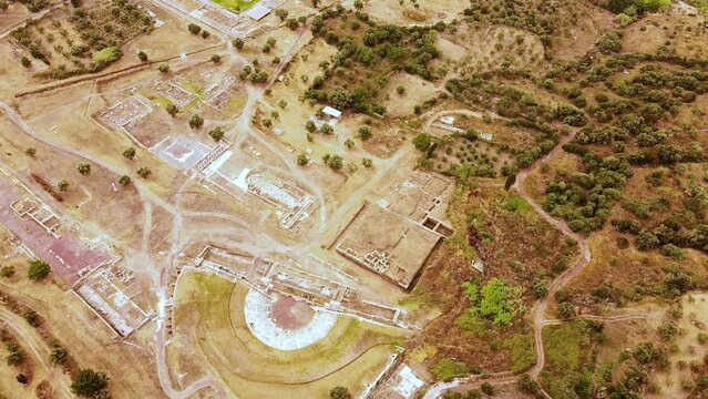 Aerial view of Ancient Messini city ruins
