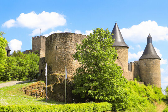 View of the Bourscheid Castle in Luxembourg