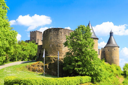 View of the Bourscheid Castle in Luxembourg