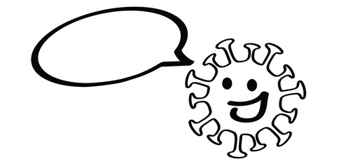 Cartoon smallpox, monkey virus or monkeypox diagnoses. The virus belongs to the genus Orthopoxvirus in the family Poxviridae. infectious disease. Ape face.Vector monkey pox symbol or icon. Stickman.