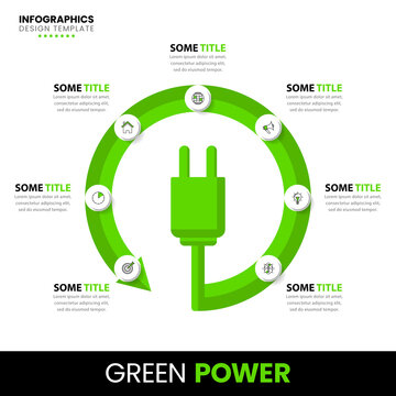 Infographic Template. Green Energy Concept With 7 Steps