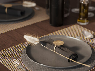 table setting in a restaurant