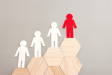 business concept image of people figures, human resources and management concept