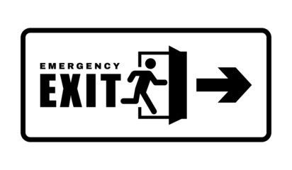 Exit door symbol. Evacuation symbol vector