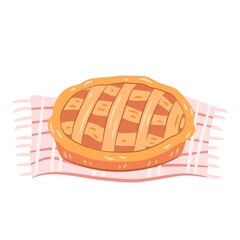 Homemade apple pie concept. Vector illustration