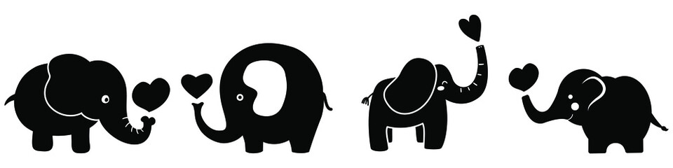 Baby elephant icon vector set. circus illustration sign collection. Love symbol.