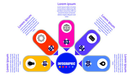 Vector illustration Infographic design template with icons and 5 options or steps. Can be used for process, presentations, layout, banner, info graph.