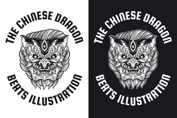Set Lion Beast Animal Hand drawn Hatching Outline Symbol Tattoo Merchandise T-shirt Merch vintage