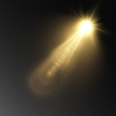 bright burst of starlight png. Light sunlight. Shimmering highlights on a transparent background. Vector
