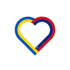 unity concept. heart ribbon icon of ukraine and liechtenstein flags. vector illustration isolated on white background