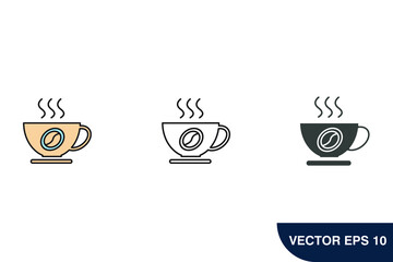 cup of coffee icons  symbol vector elements for infographic web