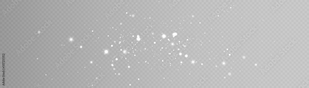 Poster Light effect with lots of shiny shimmering particles isolated on transparent background. Vector star cloud with dust.