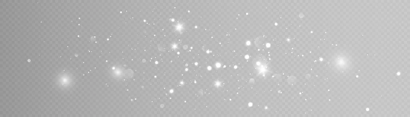 Fotobehang Light effect with lots of shiny shimmering particles isolated on transparent background. Vector star cloud with dust. © MAKSYM