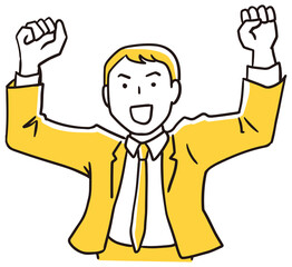 喜ぶビジネスマン