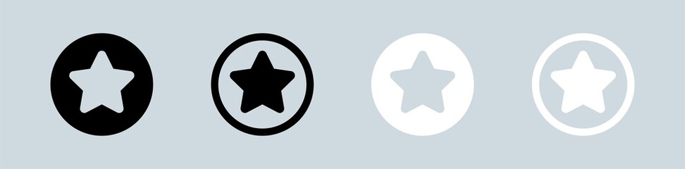 Stars icon set in black and white colors. User interface vector icon.