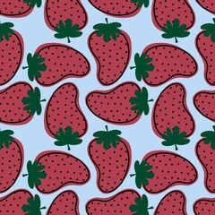 Fruit seamless strawberry pattern for fabrics and textiles and packaging and gifts and cards and linens
