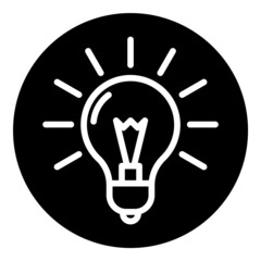 Bulb Light Idea Flat Icon Isolated On White Background