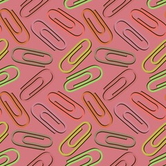 School seamless paper clip pattern for fabrics and packaging and linens and kids and wrapping paper and office