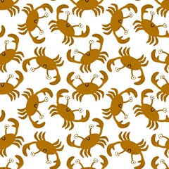 Obraz premium Summer sea seamless crabs pattern for fabrics and textiles and packaging and gifts and cards and linens 