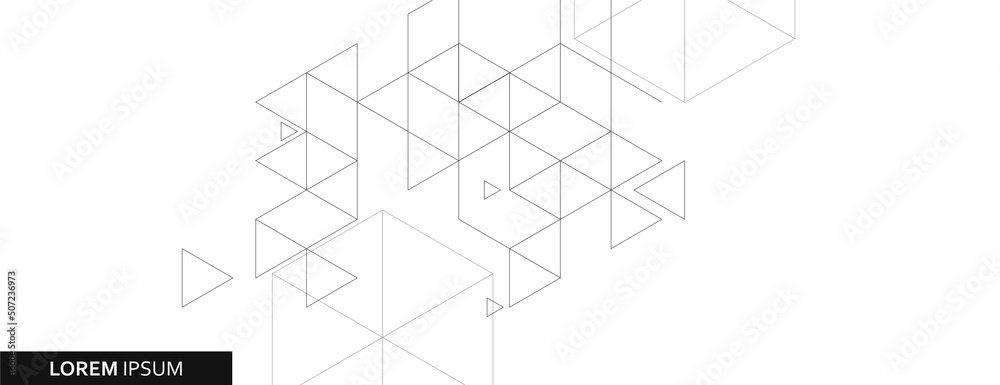 Aufkleber Vector banner design. White background with hexagon and triangles pattern