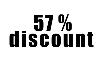 Percentage discount written in black on a high quality isolated white background