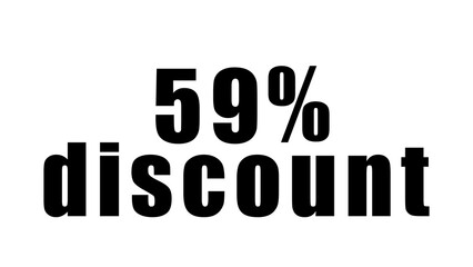 Percentage discount written in black on a high quality isolated white background