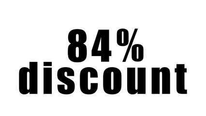 Percentage discount written in black on a high quality isolated white background