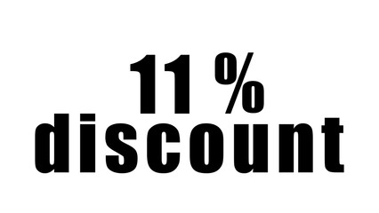 Percentage discount written in black on a high quality isolated white background