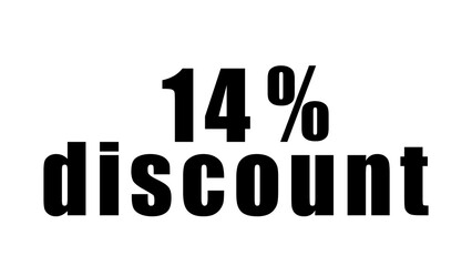Percentage discount written in black on a high quality isolated white background