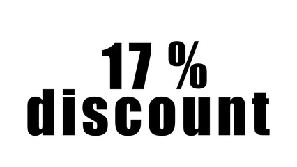 Percentage discount written in black on a high quality isolated white background