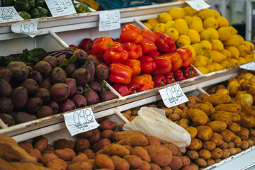 Farmers market Mercado dos Lavradores in Funchal in Madeira Portugal. High quality photo