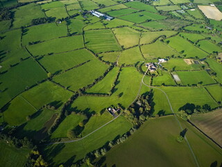 Patchwork of fields in English countryside