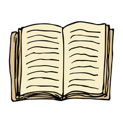 Vector book clipart. Hand drawn school illustration. For print, web, design, decor, logo.